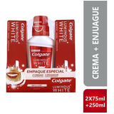 Colgate Luminous White 2x75ml + Enjuague - mL a $29