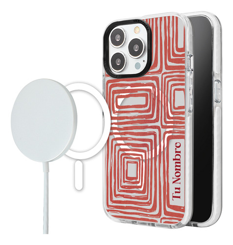 Funda Para iPhone Magsafe Mujer Abstracto Con Nombre