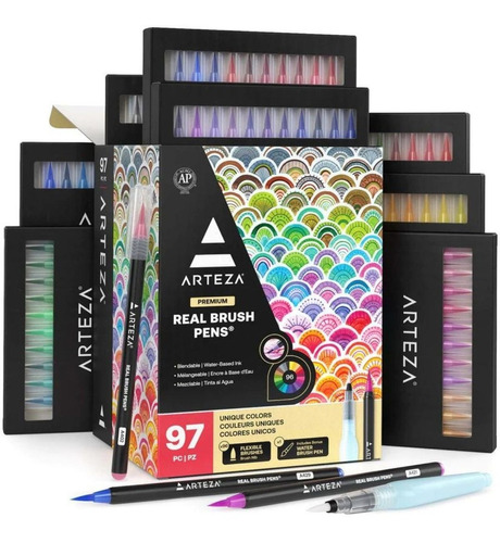 Set 96 Brush Pen Colores Dibujo Plumón Punta Pincel Arteza