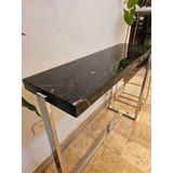 Recibidor 100x30cm Mármol Negro Marquina Base Cromo Sale