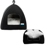 Cama Casa Toca Iglu Tenda Caminha Casinha Cabana Para Cachorros E Gatos Cor Preto