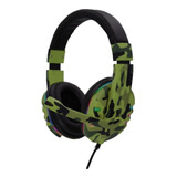 Auriculares Gamer Kr-gm602 Militar Rgb Ps4 Color Verde Camuflaje