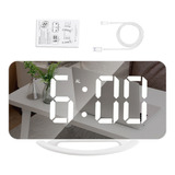 Reloj Despertador Digital Led Mini Espejo Con Función De Sno