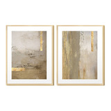 Kit 2 Quadros Decorativos Abstrato Dourado Moderno Paspatur