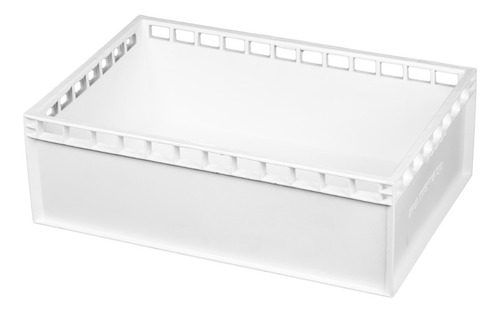 Cajón Canasto Plástico Apilable Multiuso F9500 Blanco