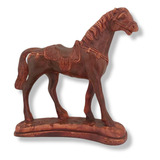 Escultura Cavalo Marrom Country Rodeio Enfeite Casa - Luxo