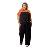 Conjunto Plus Size Feminino Pantalona Calça Blusa Grande G2