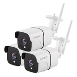 Camaras Seguridad Gadnic Kit Vigilancia Exterior Wifi + App Color Blanco