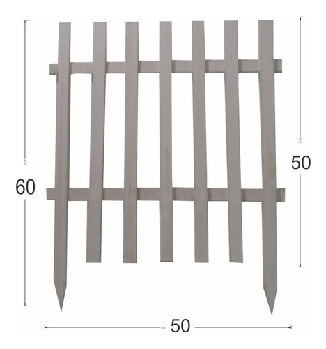 Kit 14 Metros Cerca De Madeira 50x60 Branca