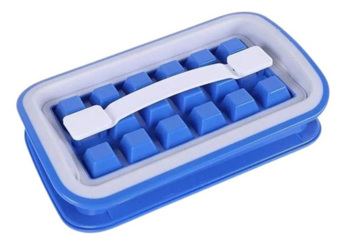 Cubetas Hielo Molde Cubetera Ice Hielera Plegable Portátil Color Azul