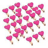 6 X 30 Unids Mini Corazón Lindo Clavijas De Madera Clips De