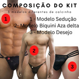 Kit 3 Tanga Biquini Calcinha Homem Fio Dental Masculina Sp