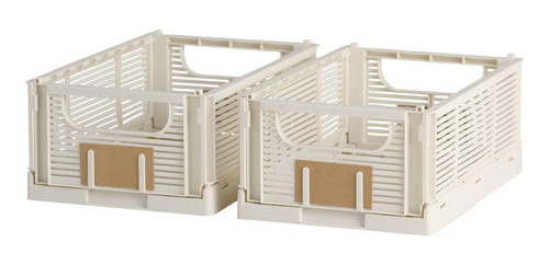 Set De 2 Cajas De Almacenamiento Plegable 25x16.5x10cm Blanc