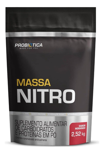 Massa Nitro Morango Refil 2,52g Pouch Probiotica