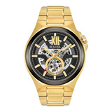 Relógio Bulova Masculino Dourado Automatico 98a178