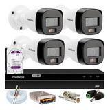 Kit Intelbras 4 Cam. 1220b Full Color Dvr 8ch 1tb Purple 