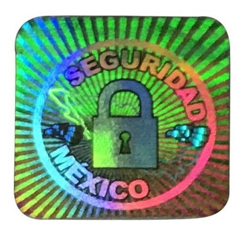 1690 Hologramas Texto Seguridad Mexico Etiquetas Sticker 1cm