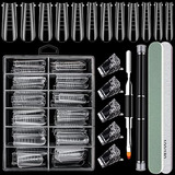 Equipo Para Decorar Uñas 128 Pcs Dual Nail Form Set Clear Ge