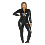 Mono Body Traje De Cuerpo Cuero Pu Jumpsuit Mujer Ropa Antro