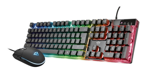 Kit Teclado Mouse Gaming Trust Gxt 838 Azor Rgb Es Ps4 Xboxe