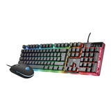 Kit Teclado Mouse Gaming Trust Gxt 838 Azor Rgb Es Ps4 Xboxe