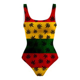 Body Maiô Estampado Raveup Maconha Reggae