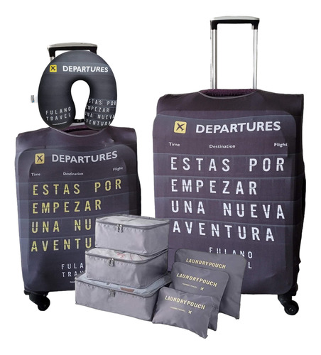 Kit Fundas Valija Cabina + Grande + Cuello + 6 Organizadores