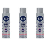 Desodorante Aero Nivea 150ml Masc Silver Protect-kit C/3un