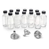12 Botellas De Vidrio Transparente Pequeñas De 2 Onzas
