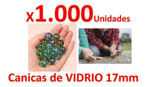 1000x Bolitas De Vidrio Canicas Ojo De Gato 17mm Juega!