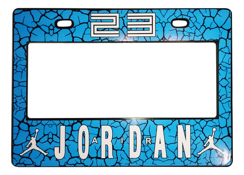 Portaplaca Para Moto Jordan Air Azul Premium 22.5 X 16.3cm