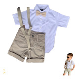 Conjunto Social Infantil  Masculino Batizado Bebe Sem Sapato