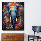 Cuadro Elefante Colores Canvas Elegante Sala Animal 6 60x40