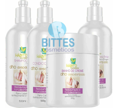 Kit Hábito Cosméticos Cabelo Reconstrução Capilar 4 Itens