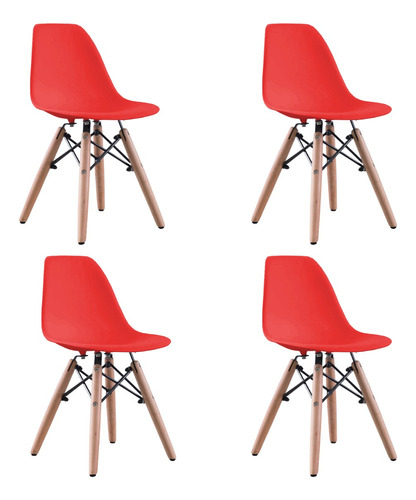 Set De 4 Sillas Komfort Kids Etapa Preescolar Diseño Eames