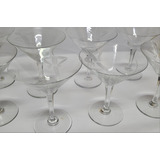 8 Taças Martini Antigas Cristal Lapidado Estilizado Homem 