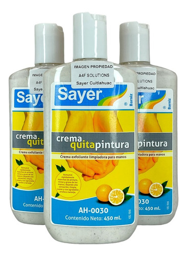 Crema Limpiadora Para Manos Sayer 450 Ml 3pzas