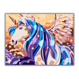 Cuadro Decorativo Para Pintar Por Números, Unicornio,40x50 