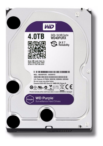 Hd Interno 4tb Western Digital - Wd40purx Purple
