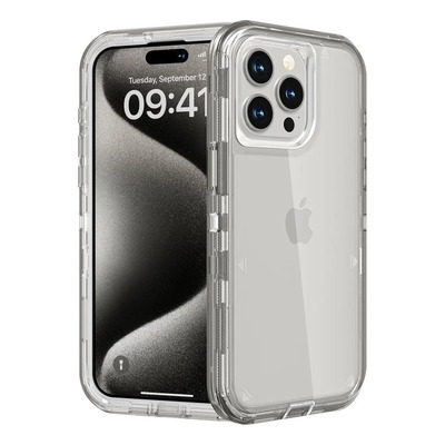 Funda Case De Uso Rudo 360 Para iPhone Transparente Antigolpes Con Marco Frontal 3 En 1 Desarmable Tpu + Pc Engrosamiento Múltiple Para Evitar Caídas Para iPhone 15 Pro Negro Orilwoya | MercadoLibre