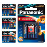 40 Pilhas Alcalinas Premium Aaa Panasonic (10 Cartelas)
