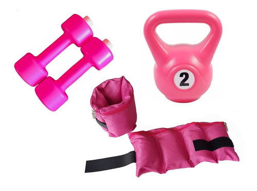 Kit Gym Mancuernas + Pesa Rusa 2kg + Tobilleras 1kg Svg