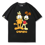 Camiseta De Manga Corta De Algodón Puro Garfield Cat Friend