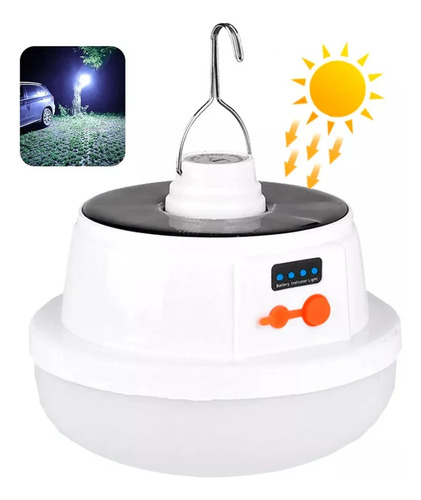 Lâmpada Lampião Solar Bateria Recarregável + Placa Solar