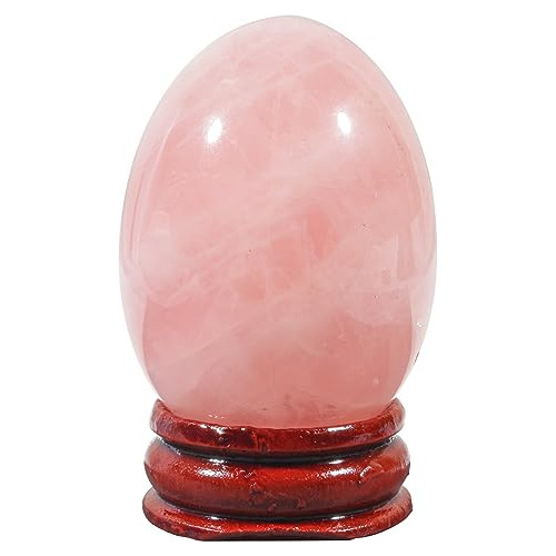 Huevo De Piedra Decorativo, Cuarzo Rosa Natural, 1.8 