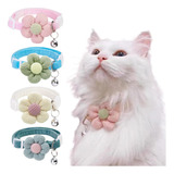 Collar Ajustable De Flores Con Campana Para Perro Gato 4pcs