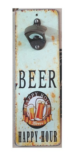 Destapador De Pared De Chapa Modelo Beer - Tamaño 30x10cm