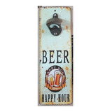 Destapador De Pared De Chapa Modelo Beer - Tamaño 30x10cm