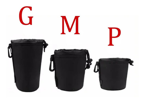 Kit Com 3 Cases Bag Para Lentes Objetivas - Tamanho P M G