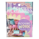 Aprietapapeles Binder Clips Pastel Mooving At Work 19 Mm 12u